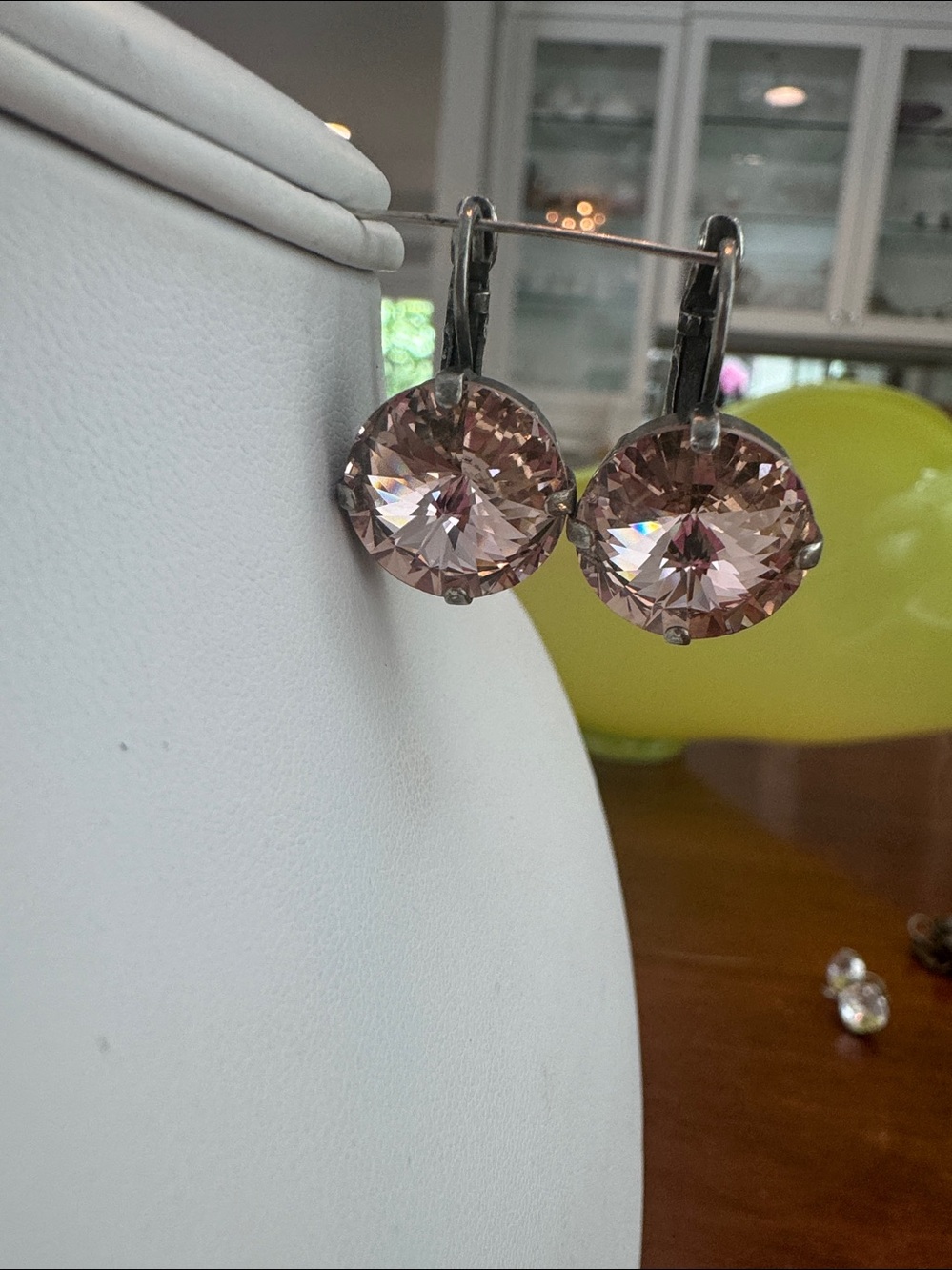 Sabika Crystal Drop Earrings - Pink - Picture 2 of 2